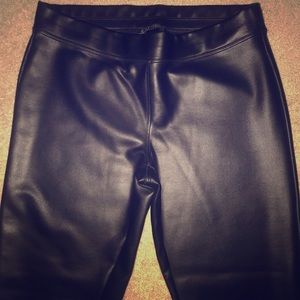 Black “leather” leggings from Express